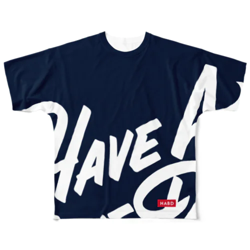 HABDbiglogo(Navy/White) フルグラフィックTシャツ