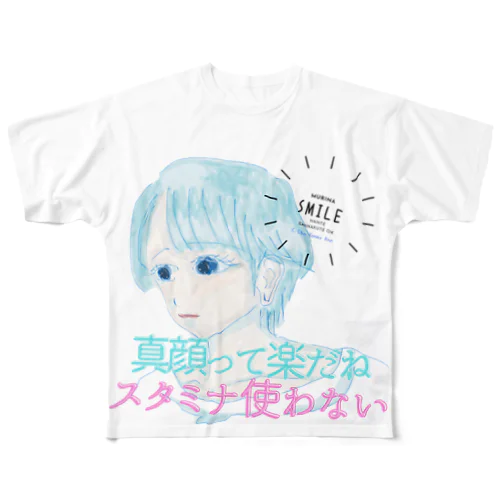 真顔って楽だね フルグラフィックTシャツ