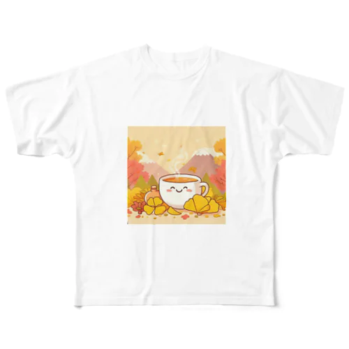 イチョウと紅茶シリーズ② フルグラフィックTシャツ