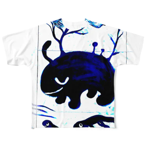 壁らくがき10 （まんなか） All-Over Print T-Shirt