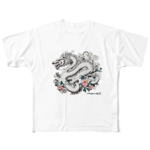 龍神・龍（ウエア）：白龍１「Dragon 4 ALL」 All-Over Print T-Shirt