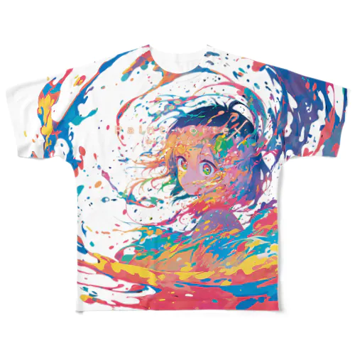 Paint vortex フルグラフィックTシャツ