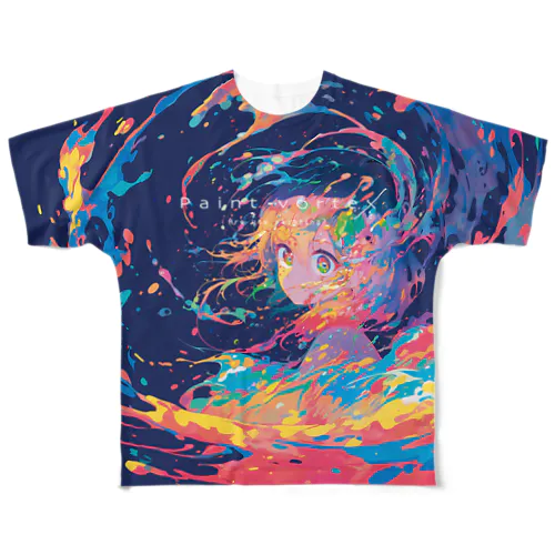 Paint vortex フルグラフィックTシャツ