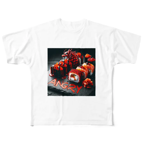 ANGRY寿司 All-Over Print T-Shirt