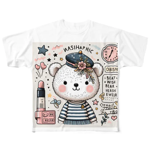 🌸お買い物　くまちゃん All-Over Print T-Shirt