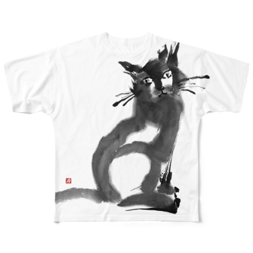 ネコsumi-neko All-Over Print T-Shirt