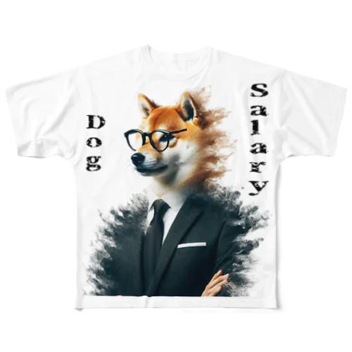 仕事　犬 フルグラフィックTシャツ