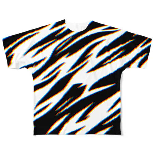 Color Shift Full Tiger Pattern フルグラフィックTシャツ