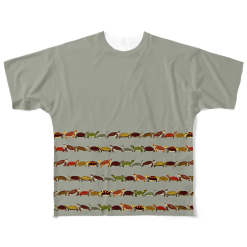 日本の亀ボーダー All-Over Print T-Shirt