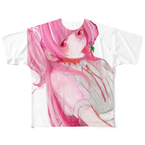 イチゴミルク少女 All-Over Print T-Shirt