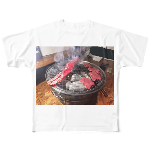 やっぱり人の金で食う肉はうめぇや！ All-Over Print T-Shirt