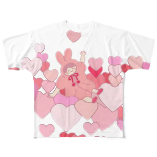 Love＆Fuwako フルグラフィックTシャツ
