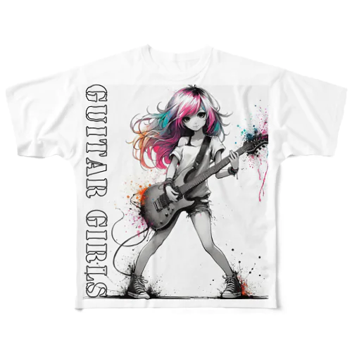 GUITAR GIRLS1 フルグラフィックTシャツ