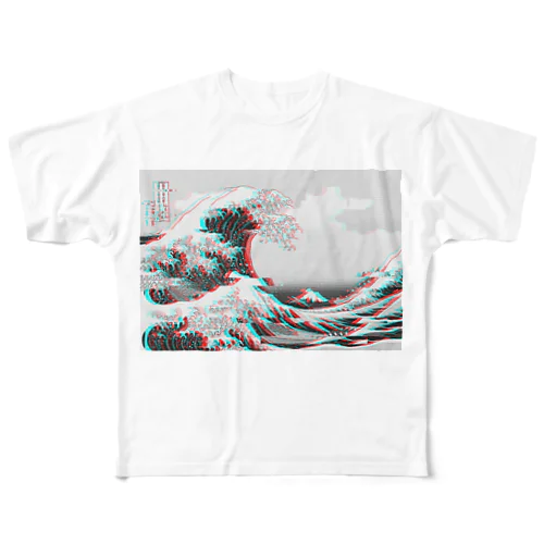 GLITCH WAVE フルグラフィックTシャツ