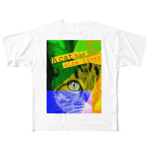 A cat has nine lives フルグラフィックTシャツ