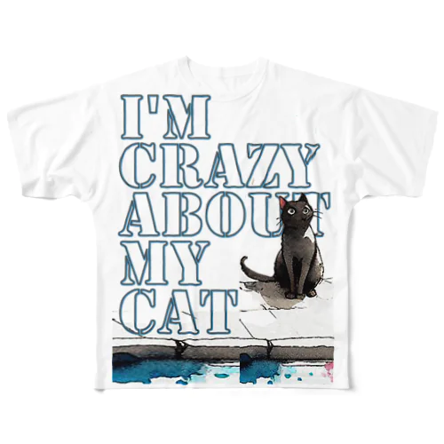 I'm crazy about my cat.５ フルグラフィックTシャツ