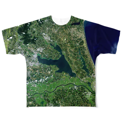茨城県 かすみがうら市 Tシャツ 両面 All-Over Print T-Shirt