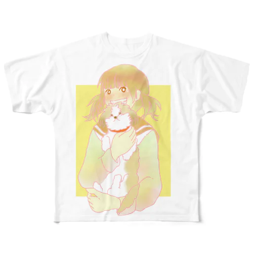 シーズーちゃんと女の子 フルグラフィックTシャツ