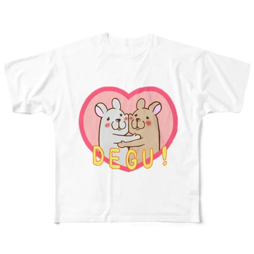 大好き♥デグー フルグラフィックTシャツ