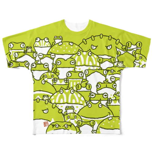 カエル万来 All-Over Print T-Shirt