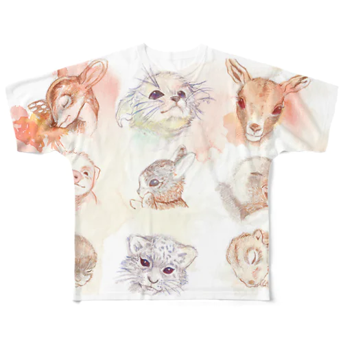 どうぶつの赤ちゃんたち All-Over Print T-Shirt