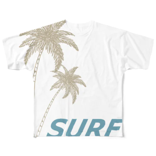 SURF(ヤシの木) All-Over Print T-Shirt