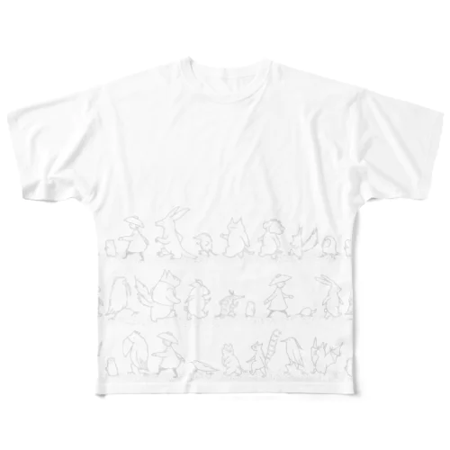 さんぽダンス グレーライン All-Over Print T-Shirt