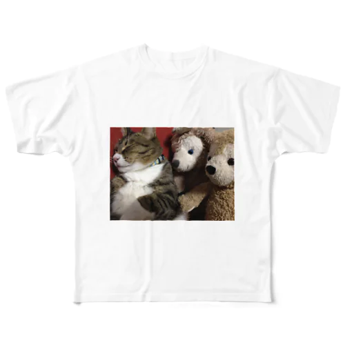 猫とクマ達 フルグラフィックTシャツ