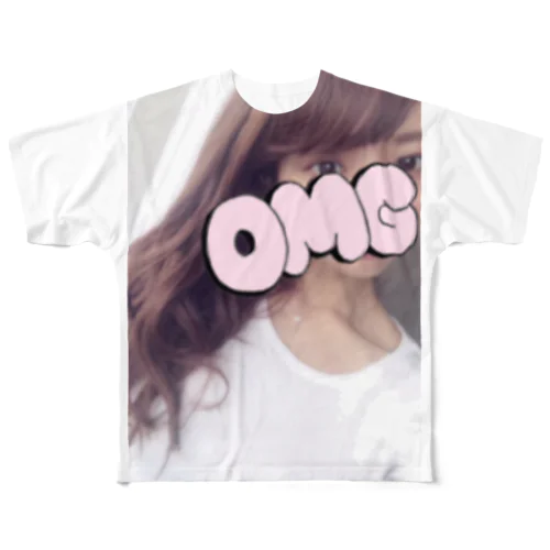 "OMG" フルグラフィックTシャツ