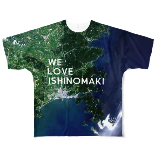 宮城県 石巻市 Tシャツ 両面 All-Over Print T-Shirt