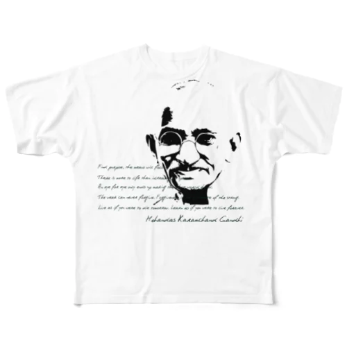 GANDHI フルグラフィックTシャツ