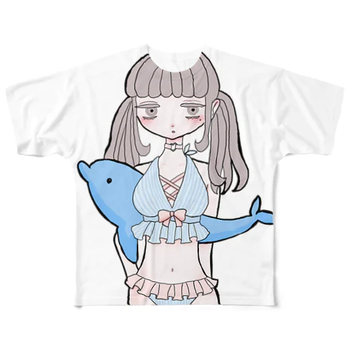 light blue！ All-Over Print T-Shirt