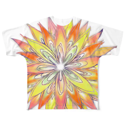 花のような柄 All-Over Print T-Shirt