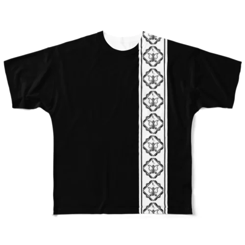 ペイズリー柄ならぬパイズリー柄　肩ライン All-Over Print T-Shirt