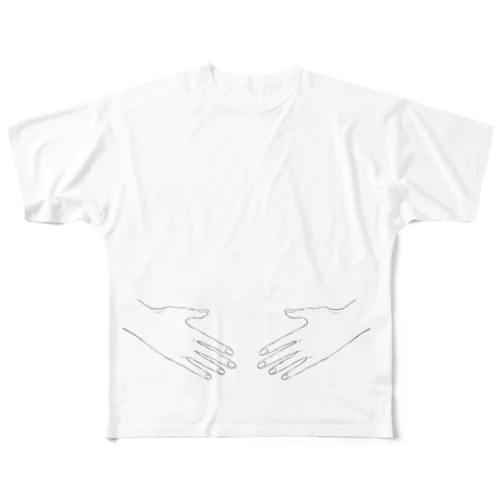 ハライタ手-シャツ フルグラフィックTシャツ