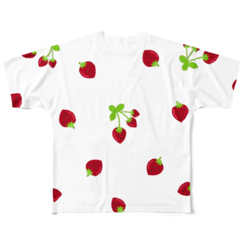 苺いっぱいTシャツ🍓 フルグラフィックTシャツ