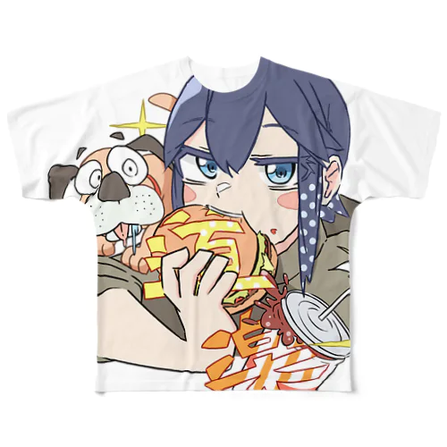 伽藍堂ちゃん-道楽食- フルグラフィックTシャツ