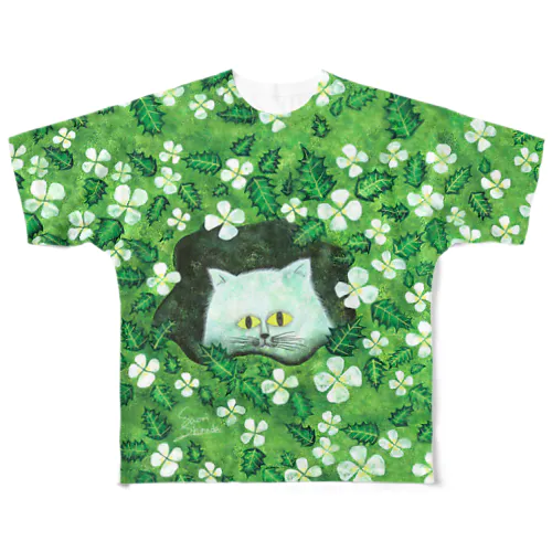 月見草の隠れ家 / The hiding place of the evening primroses All-Over Print T-Shirt