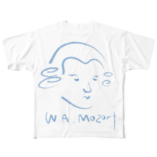 モーツァルト　Mozart 풀그래픽 티셔츠