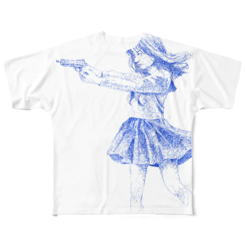 「早期限定」日向子 銃ver.Tシャツ フルグラフィックTシャツ