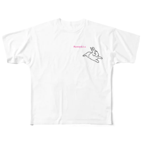 うさぎ　背中に羽が生えたよ All-Over Print T-Shirt