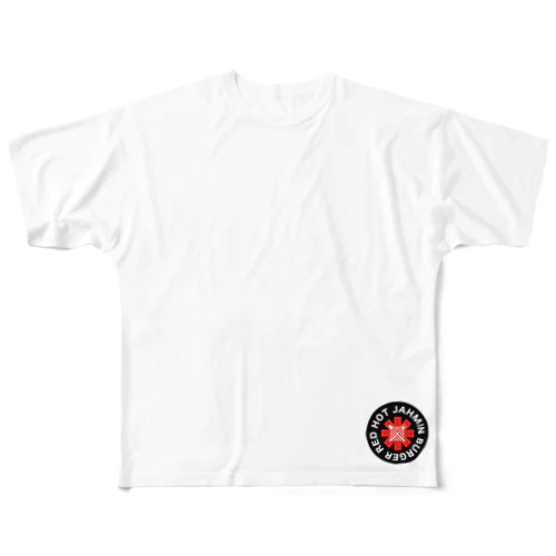 Jahmin’ Red Hot Burger Logo All-Over Print T-Shirt