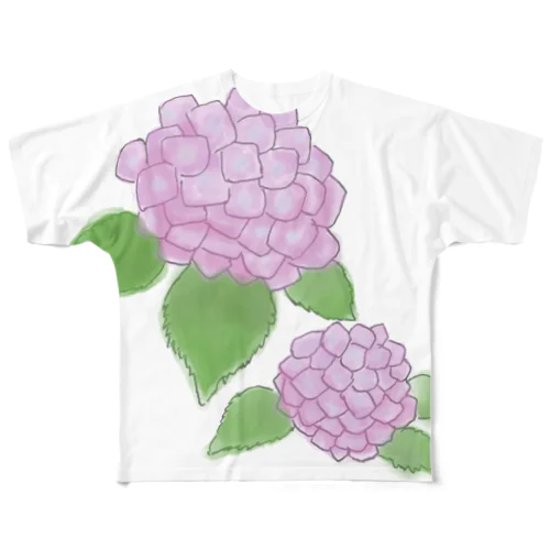 あじさい　紫 All-Over Print T-Shirt