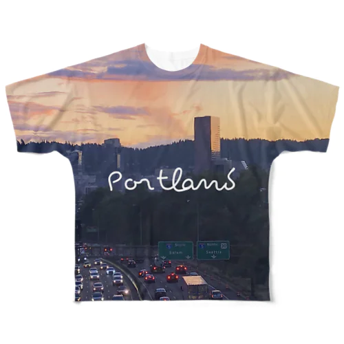 Portland ポートランド　Vol.3 夕暮れ フルグラフィックTシャツ