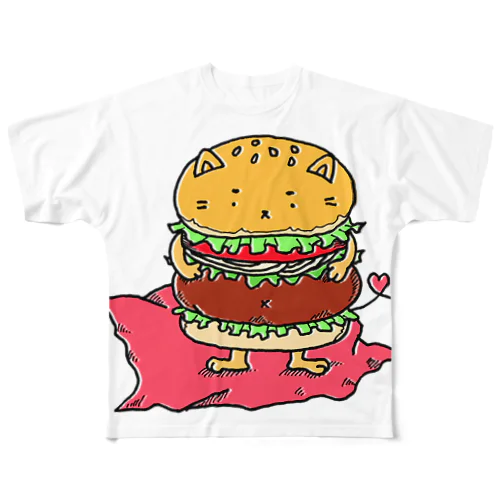 ハンバーグになりたかったぼく。【フルカラー】 All-Over Print T-Shirt