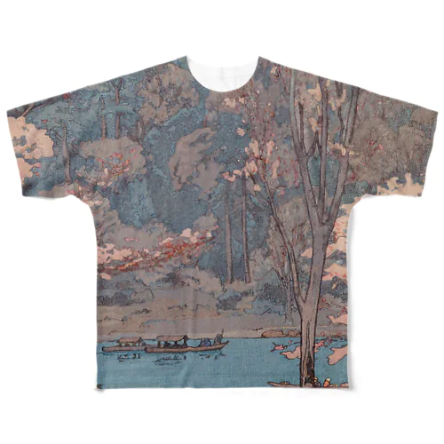 吉田博　桜八題 嵐山 All-Over Print T-Shirt