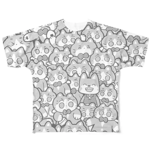 カイピいっぱいＴシャツ（リオウグレー） All-Over Print T-Shirt