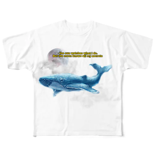 whale in the sky フルグラフィックTシャツ