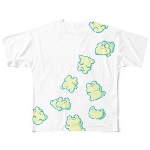 ばらまかれゆるけろ フルグラフィックTシャツ