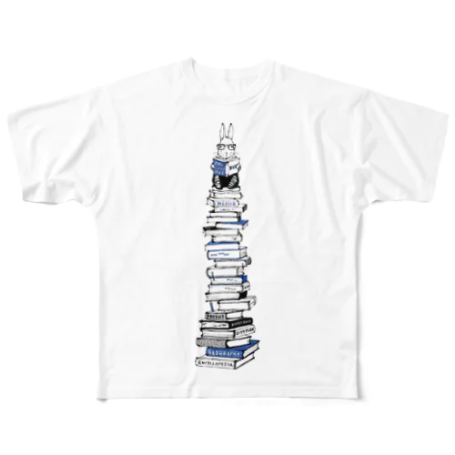 Reading Rabbit 両面プリント All-Over Print T-Shirt